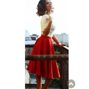Rose Jacquard high waist pleated skirt